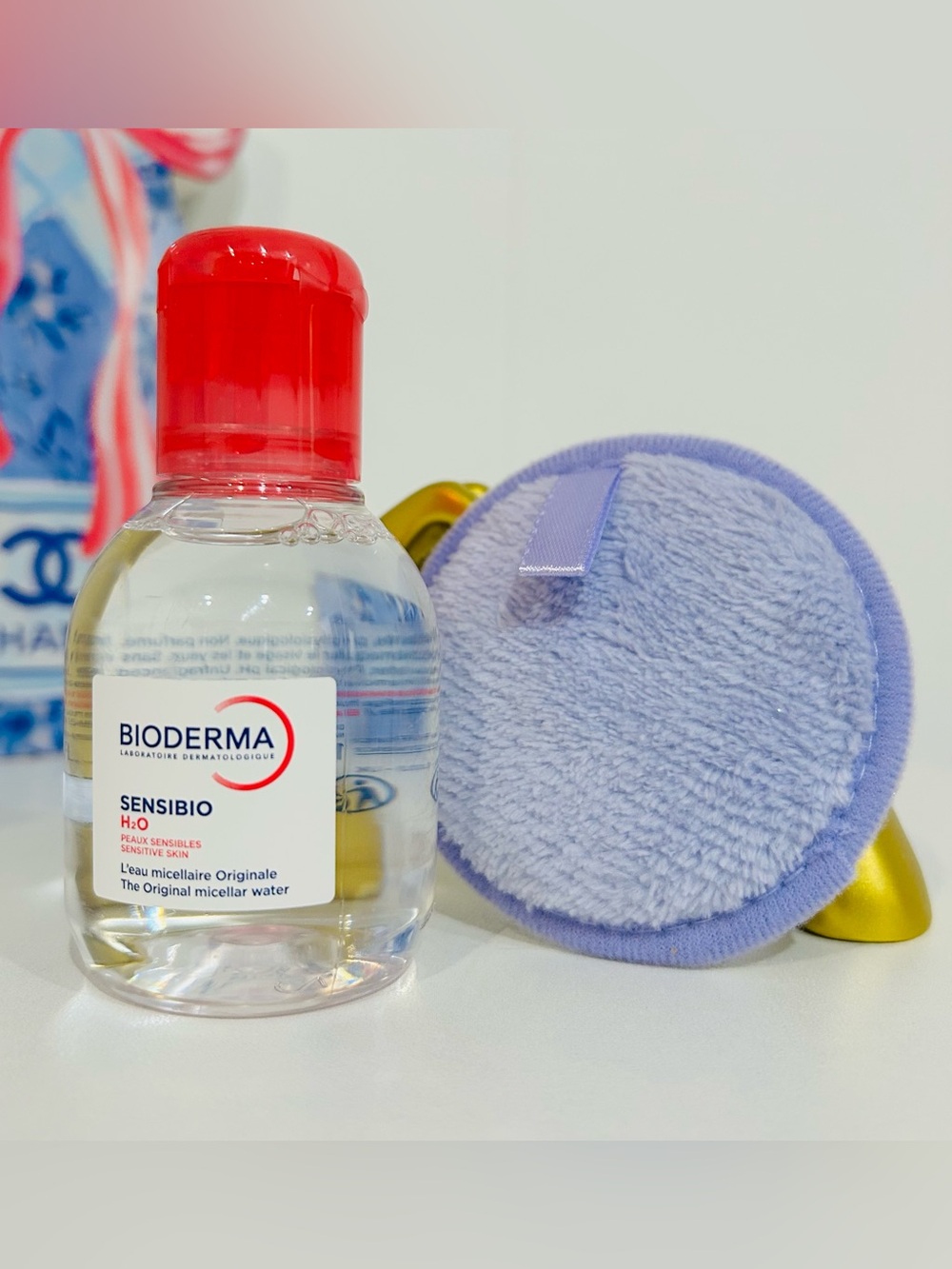 Bioderma Sensibio H2O Micellar Water with Lavender Reusable Makeup Remover Pad